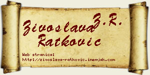 Živoslava Ratković vizit kartica